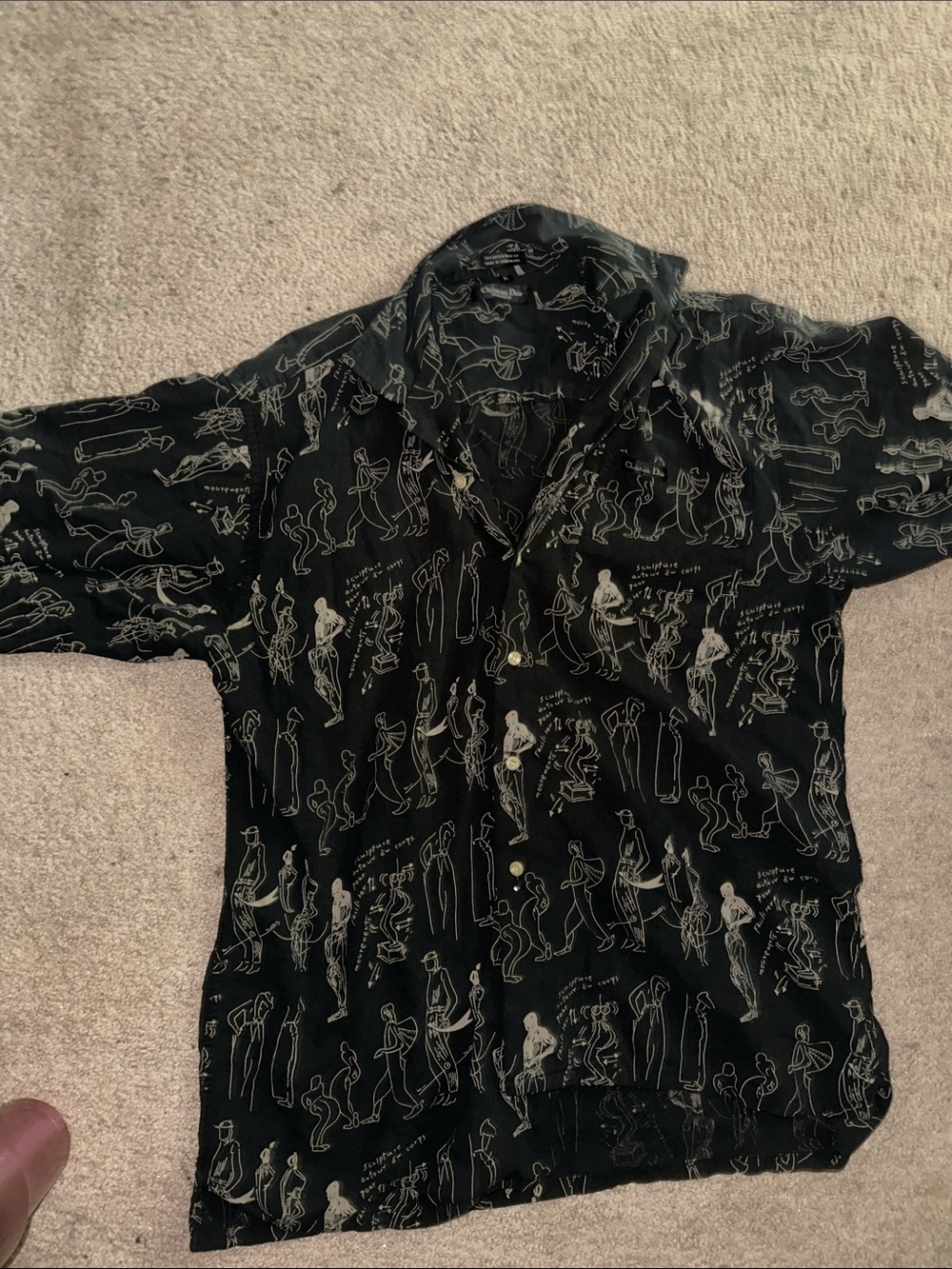 Vintage Christian Dior Monsieur All-Over Graphic Print Blend Short Sleeve Shirt